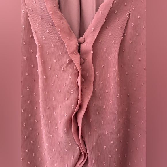Blousology jacquard dot button down front blouse pink size 1X - Picture 6 of 16